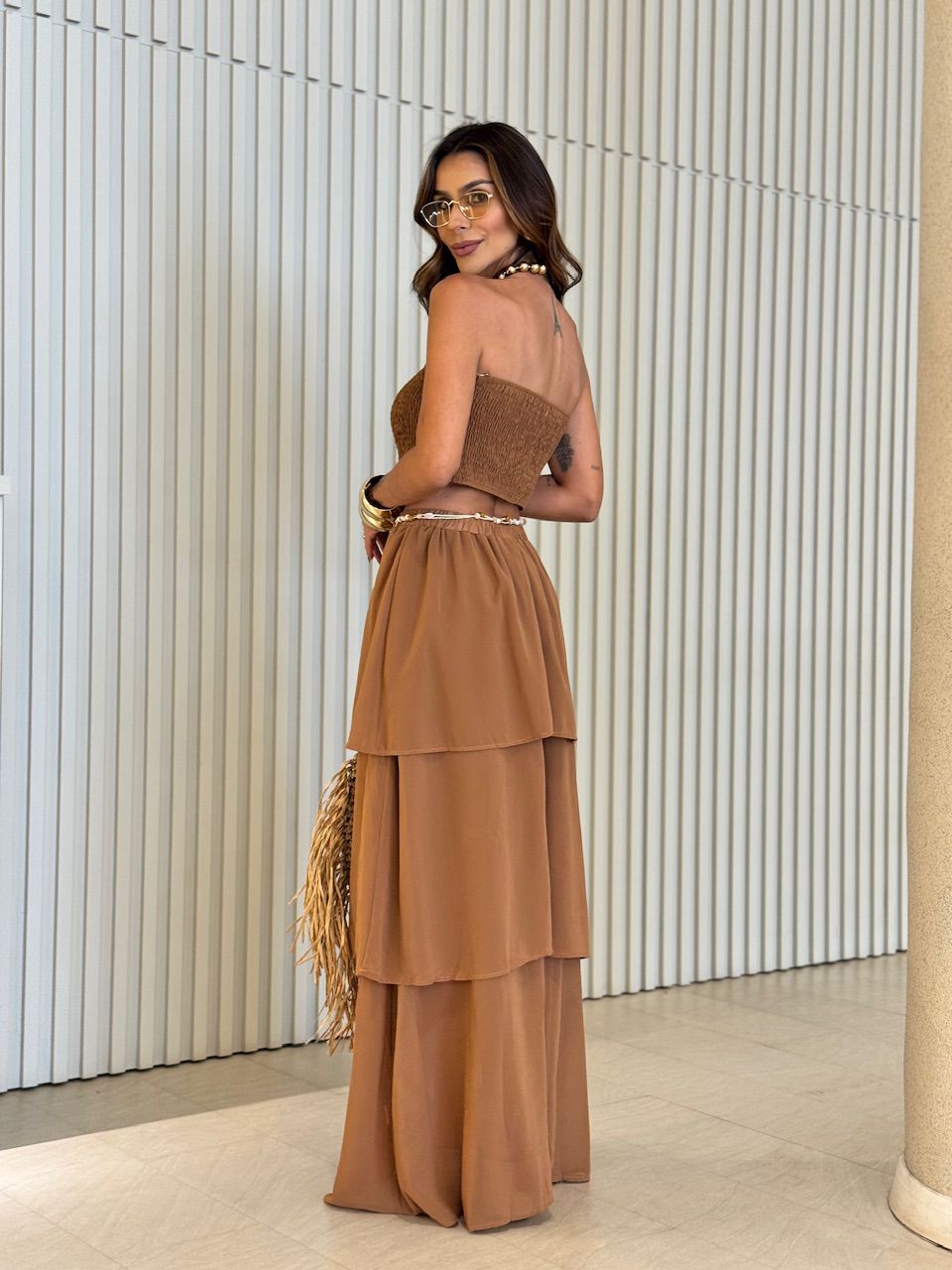 CONJUNTO MANU LASTEX MARROM