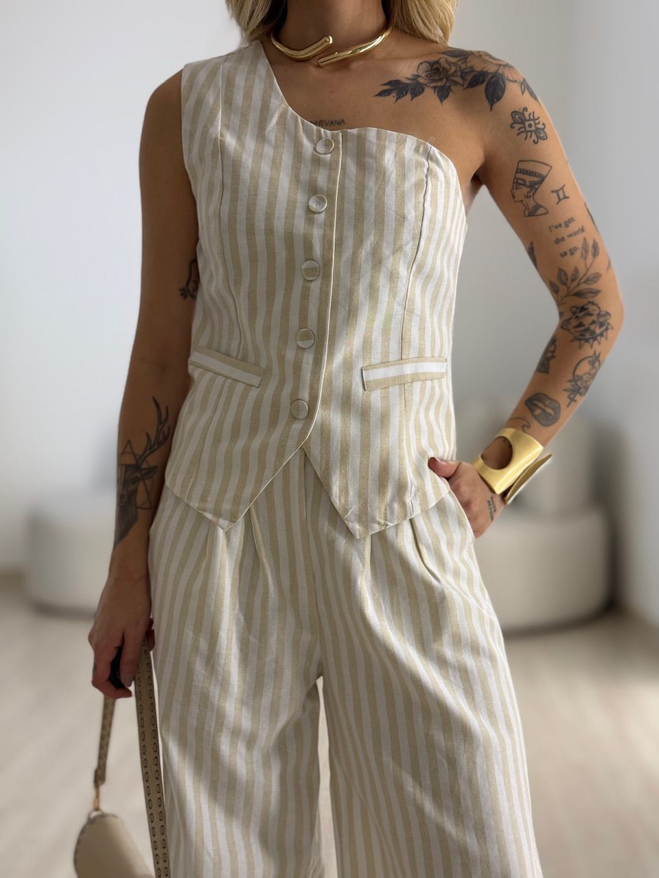 CONJUNTO MOANA LISTRADO NUDE