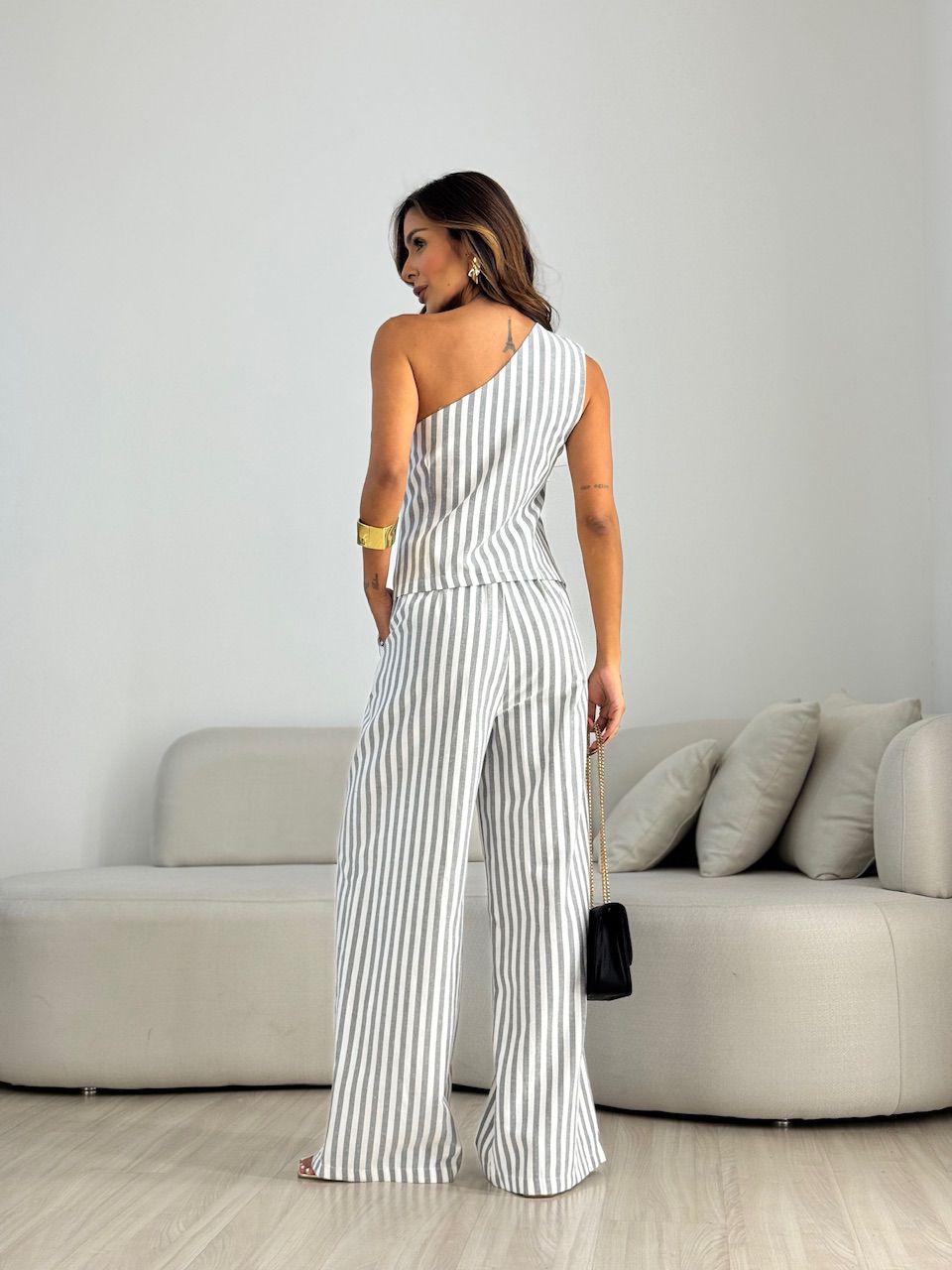 CONJUNTO MOANA LISTRADO PRETO