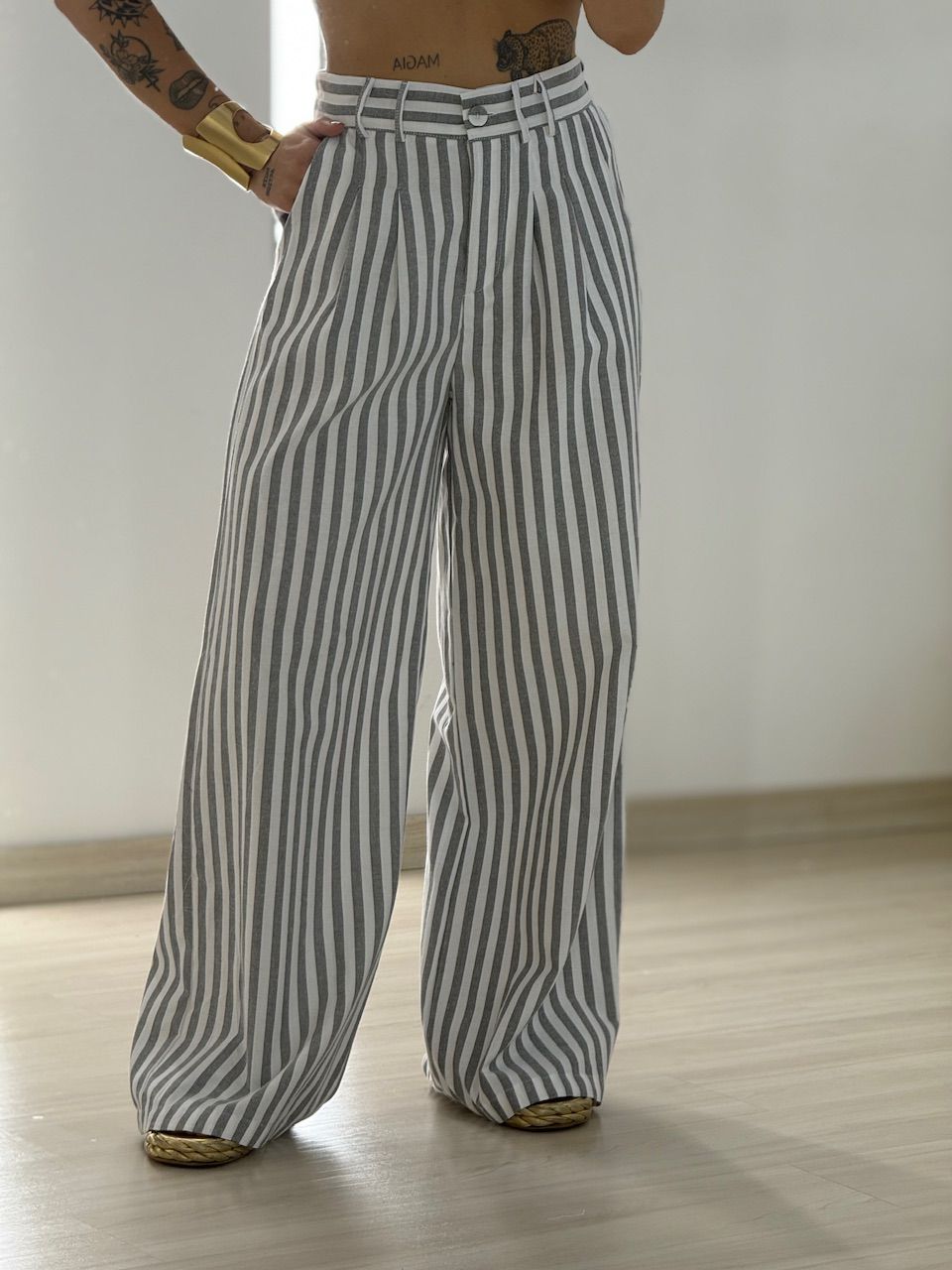 CONJUNTO MOANA LISTRADO PRETO