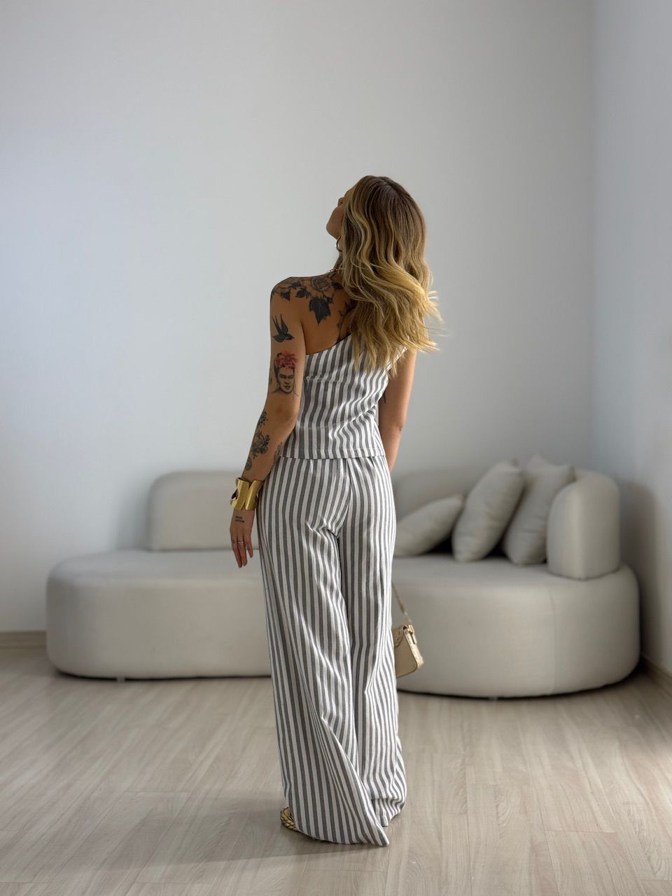 CONJUNTO MOANA LISTRADO PRETO