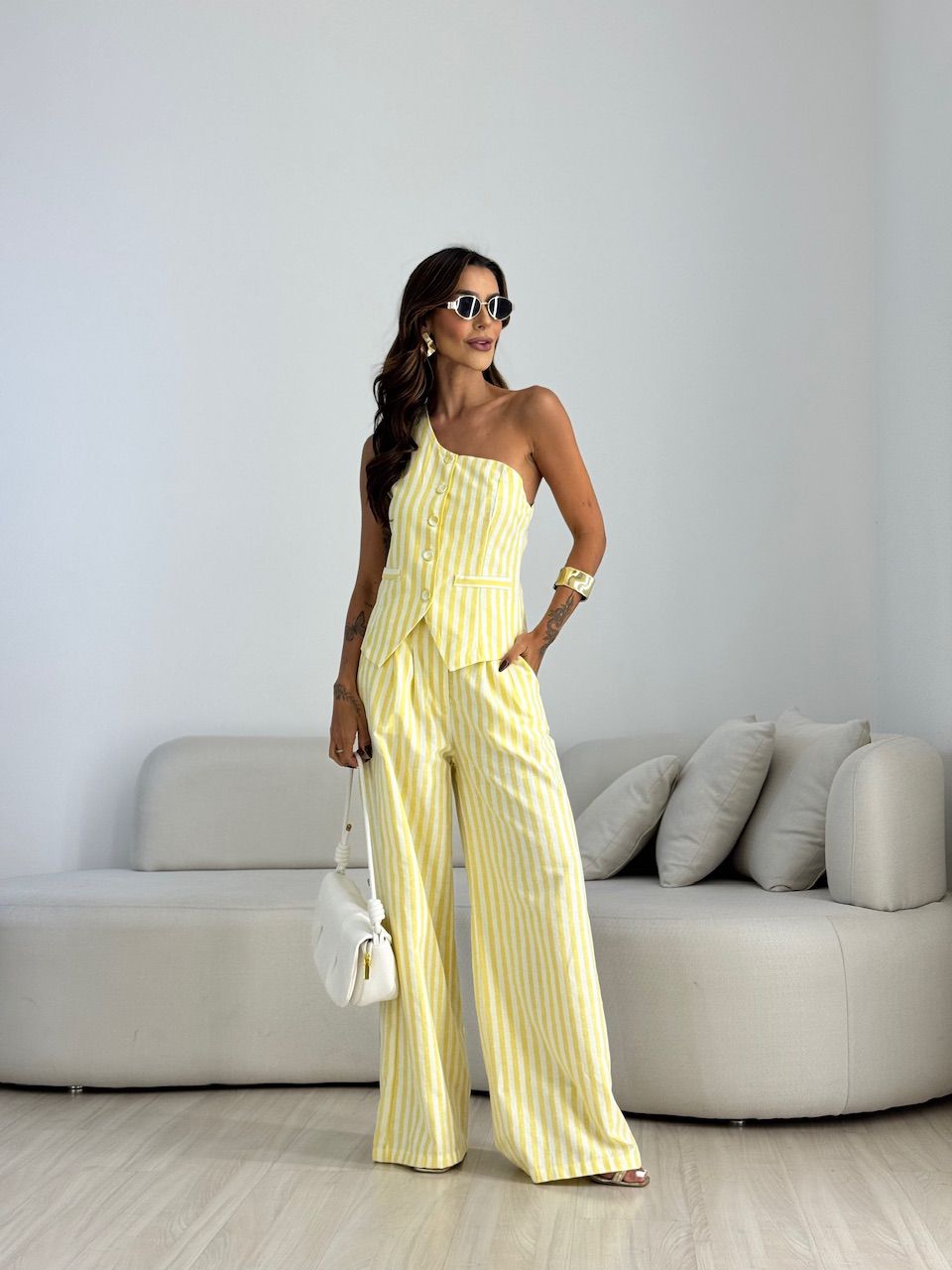 CONJUNTO MOANA LISTRADO YELLOW BUTTER