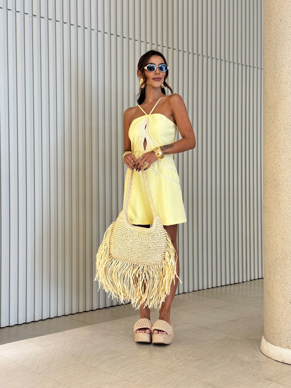 VESTIDO CINTIA CURTO YELLOW BUTTER