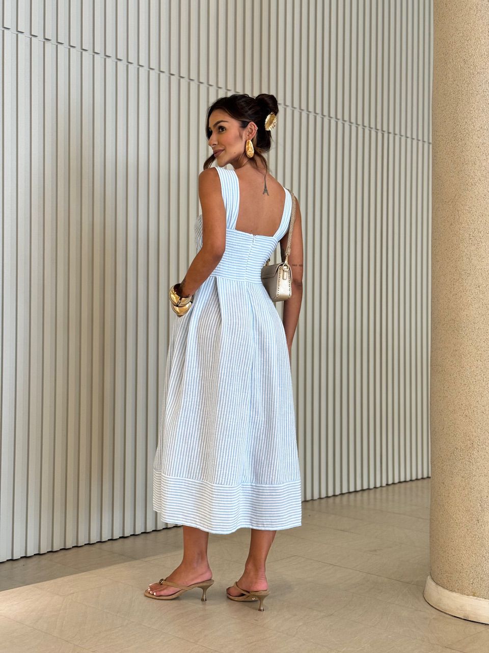 VESTIDO ISIS LISTRAS BABY BLUE