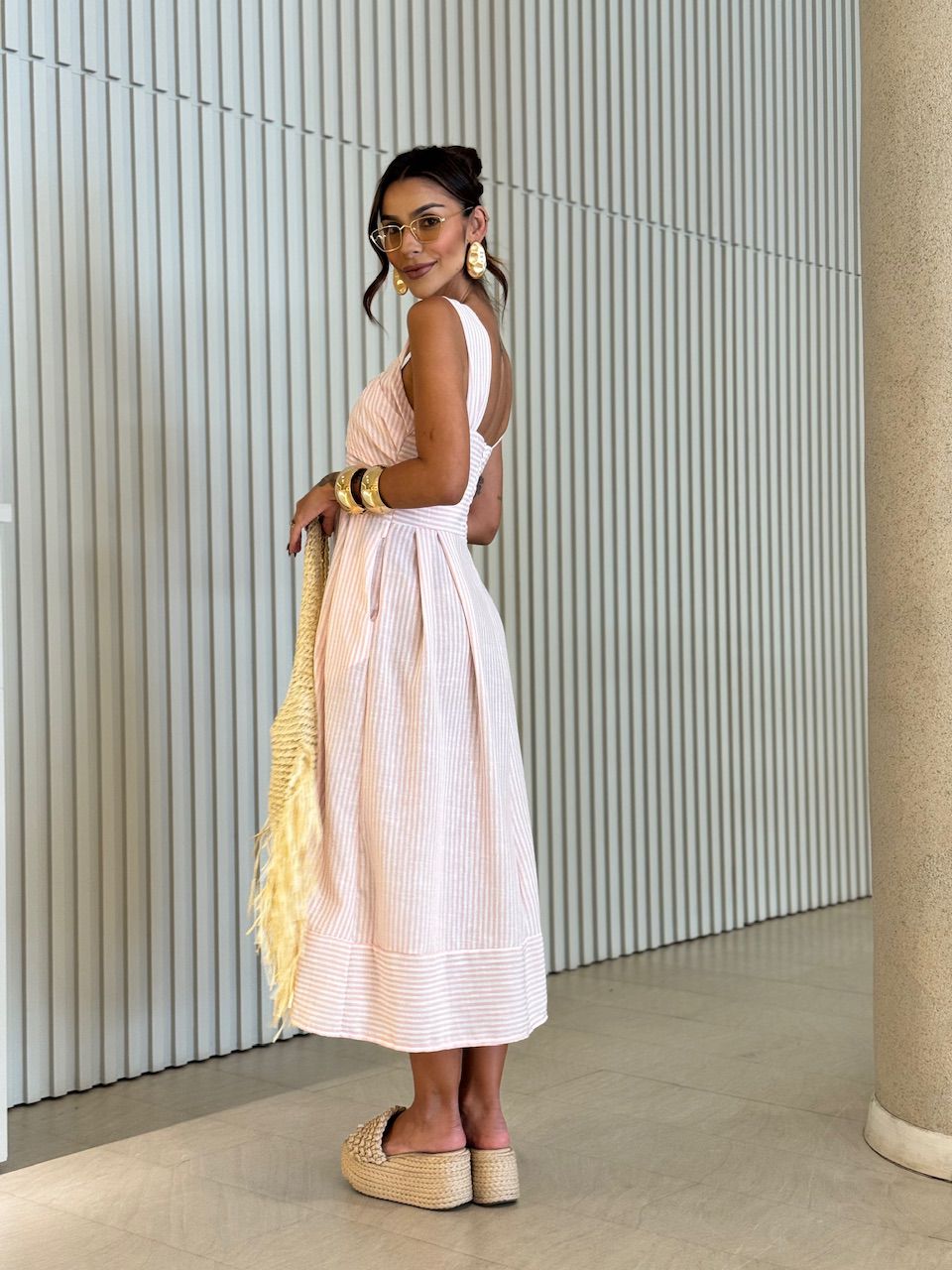 VESTIDO ISIS LISTRAS BABY PINK