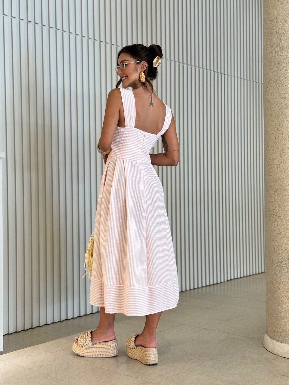 VESTIDO ISIS LISTRAS BABY PINK