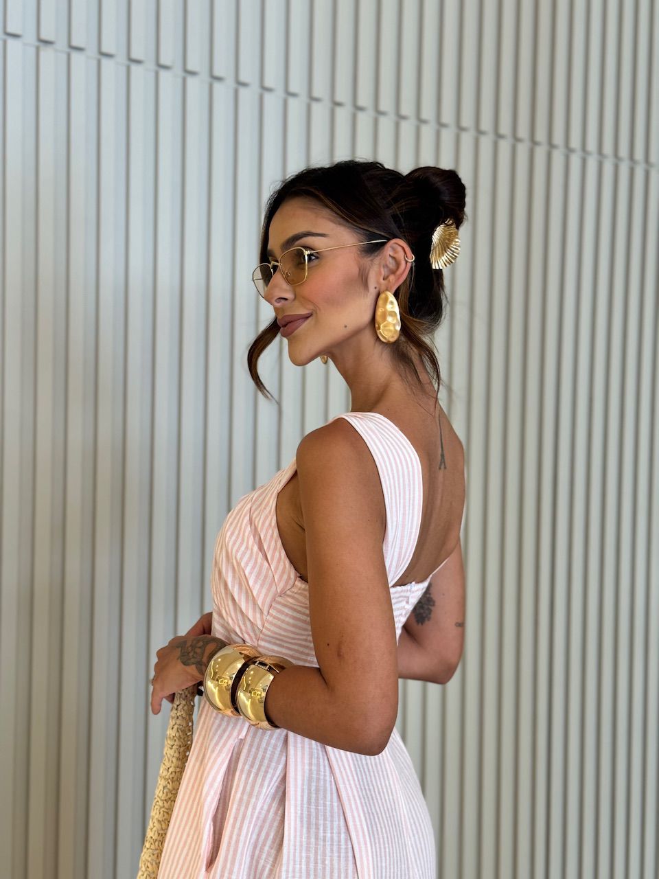 VESTIDO ISIS LISTRAS BABY PINK