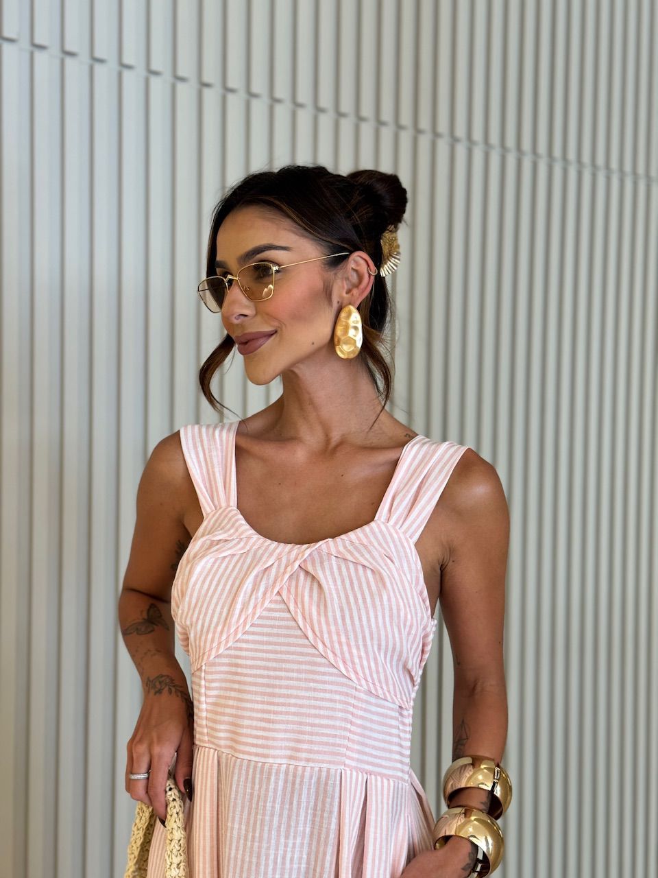 VESTIDO ISIS LISTRAS BABY PINK