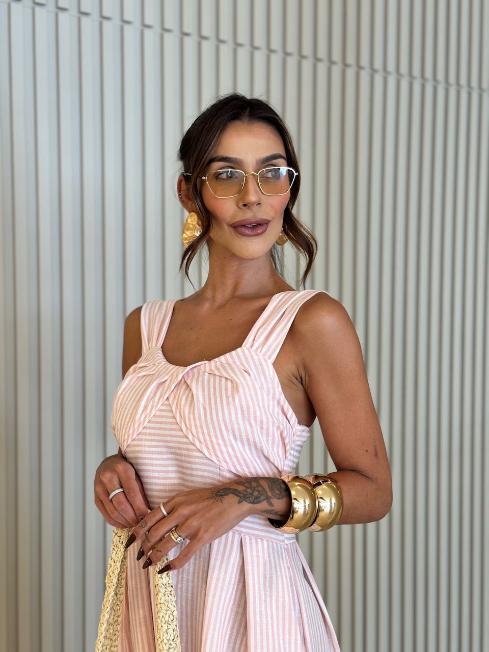 VESTIDO ISIS LISTRAS BABY PINK