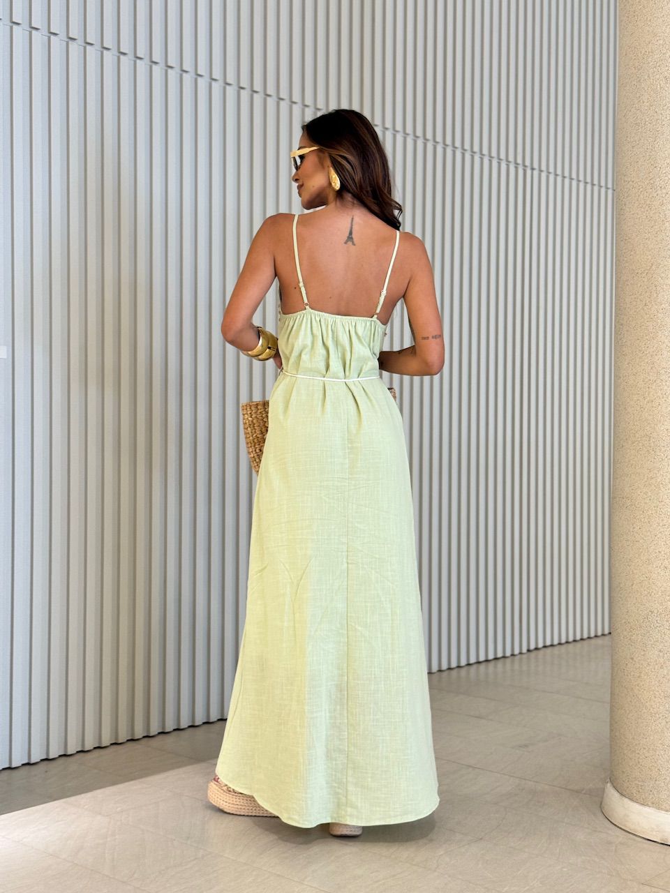 VESTIDO ROBERTA BORDADO VERDE