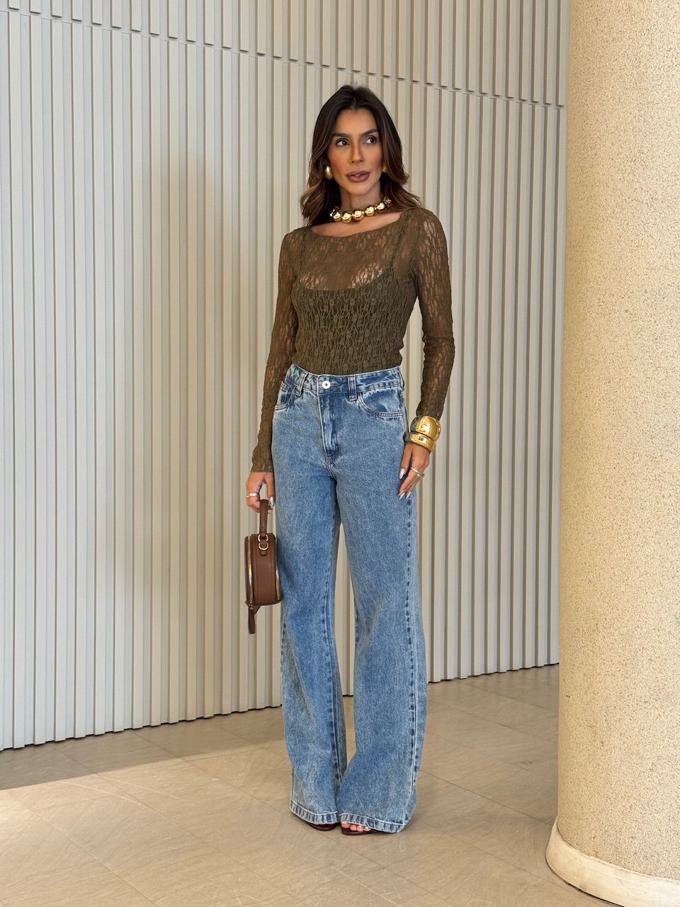 BLUSA MELANIE RENDA CAQUI