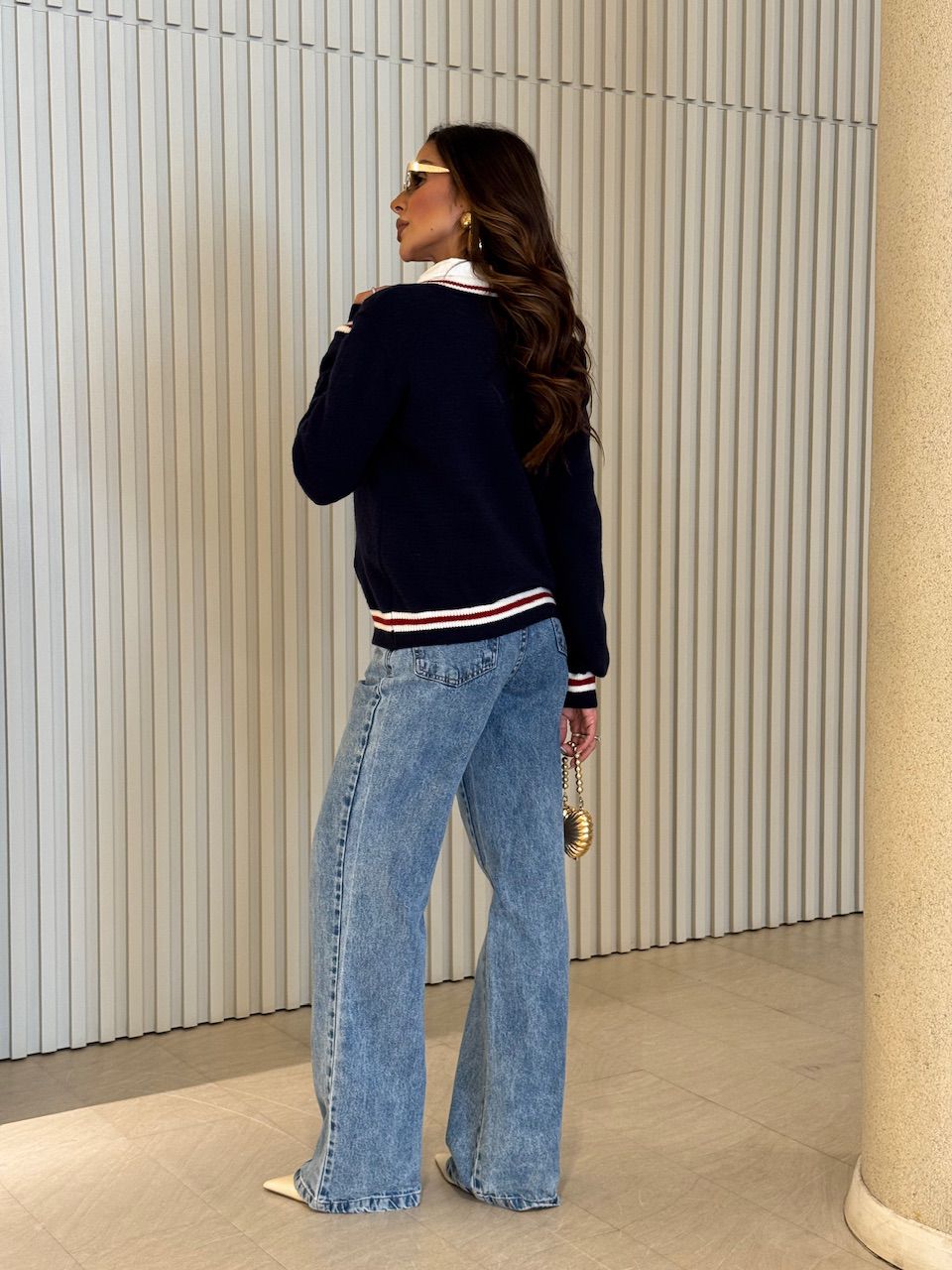 MOLETOM AGNES TRICOT MARINHO