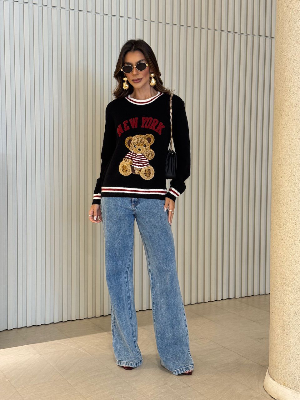 MOLETOM AGNES TRICOT PRETO