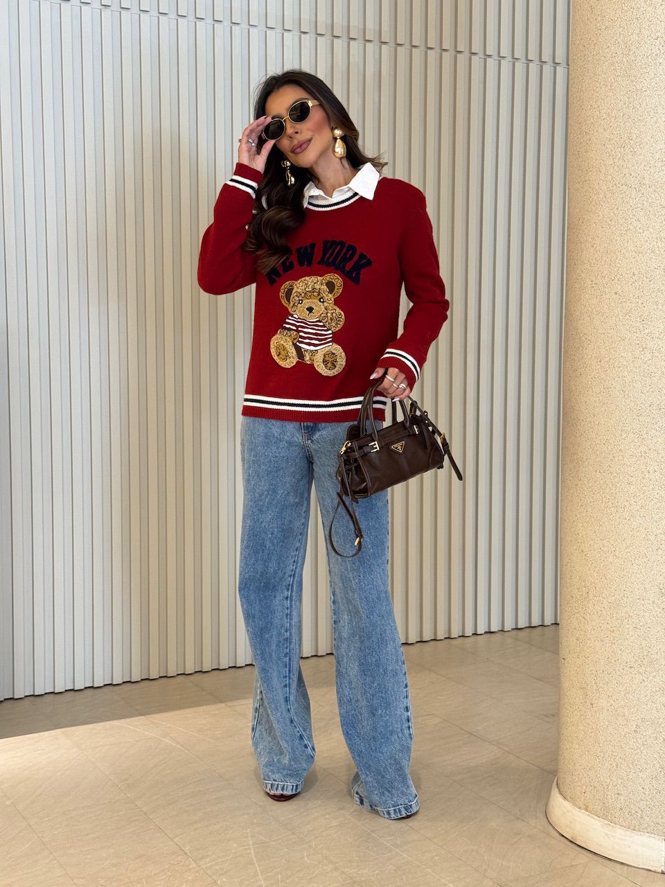 MOLETOM AGNES TRICOT VERMELHO