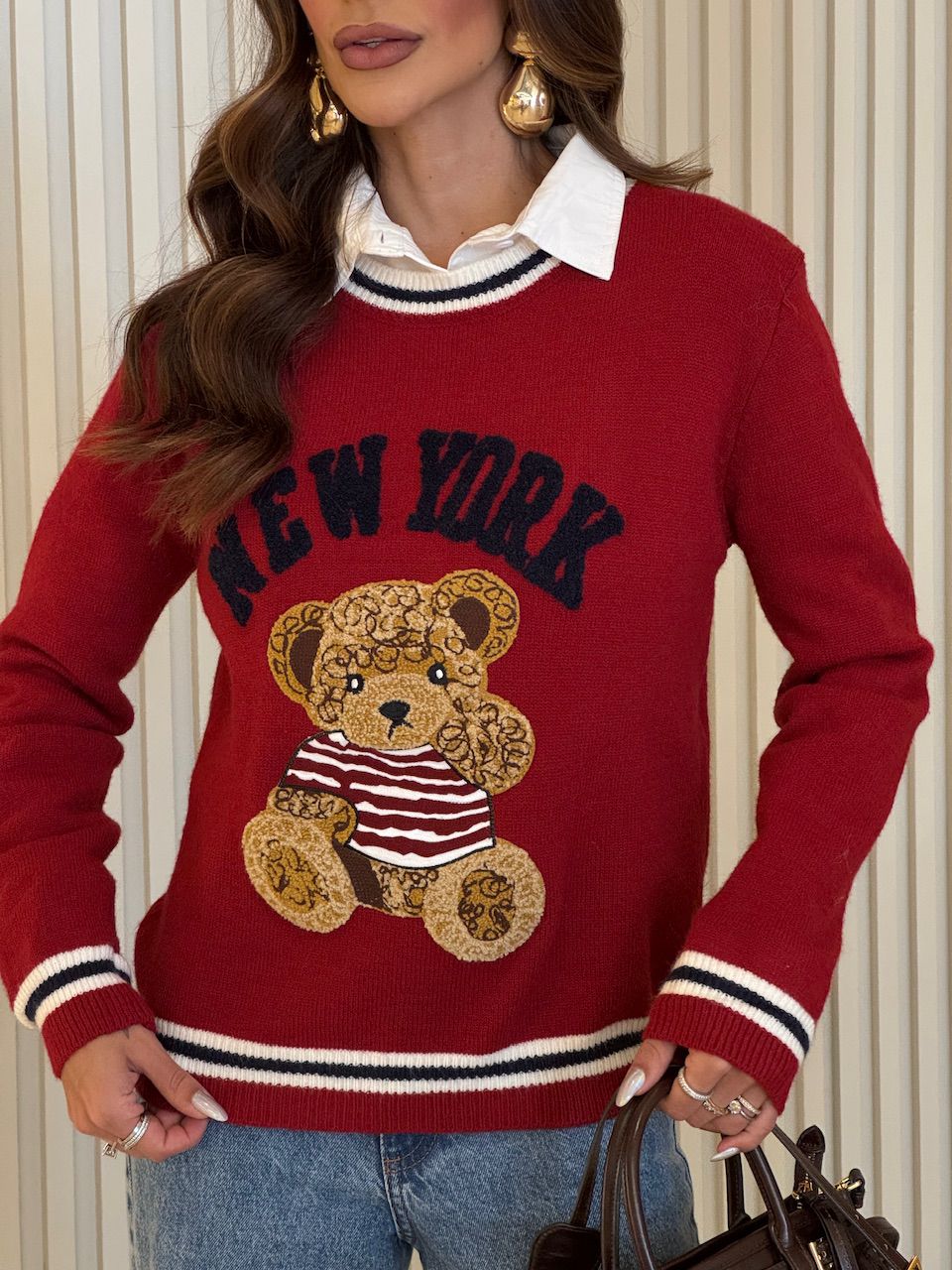 MOLETOM AGNES TRICOT VERMELHO