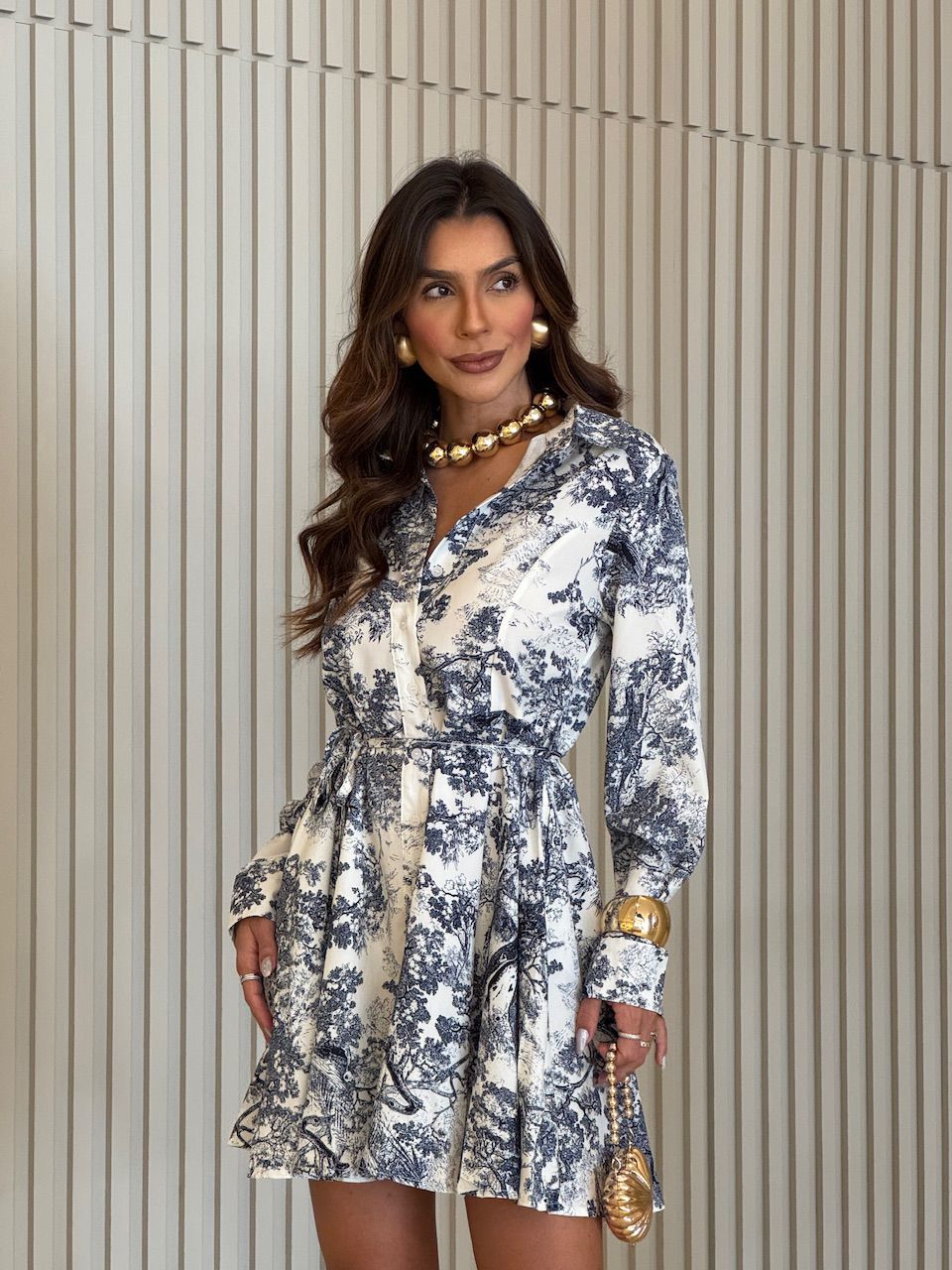 VESTIDO ELIANE ESTAMPADO MARINHO