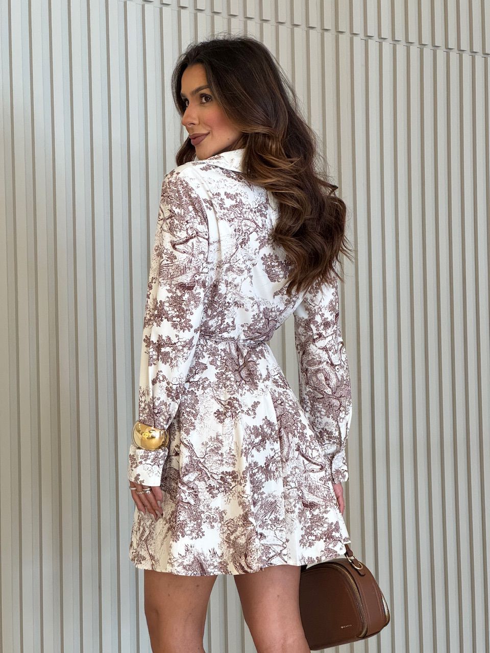 VESTIDO ELIANE ESTAMPADO MARROM