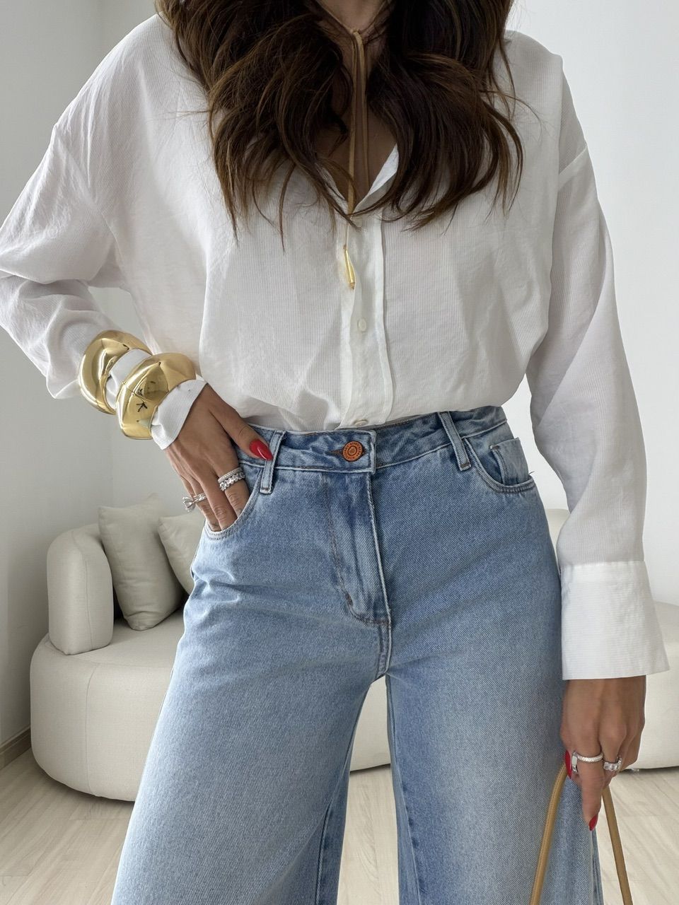 CALÇA LAVÍNIA RELAXED JEANS CLARO