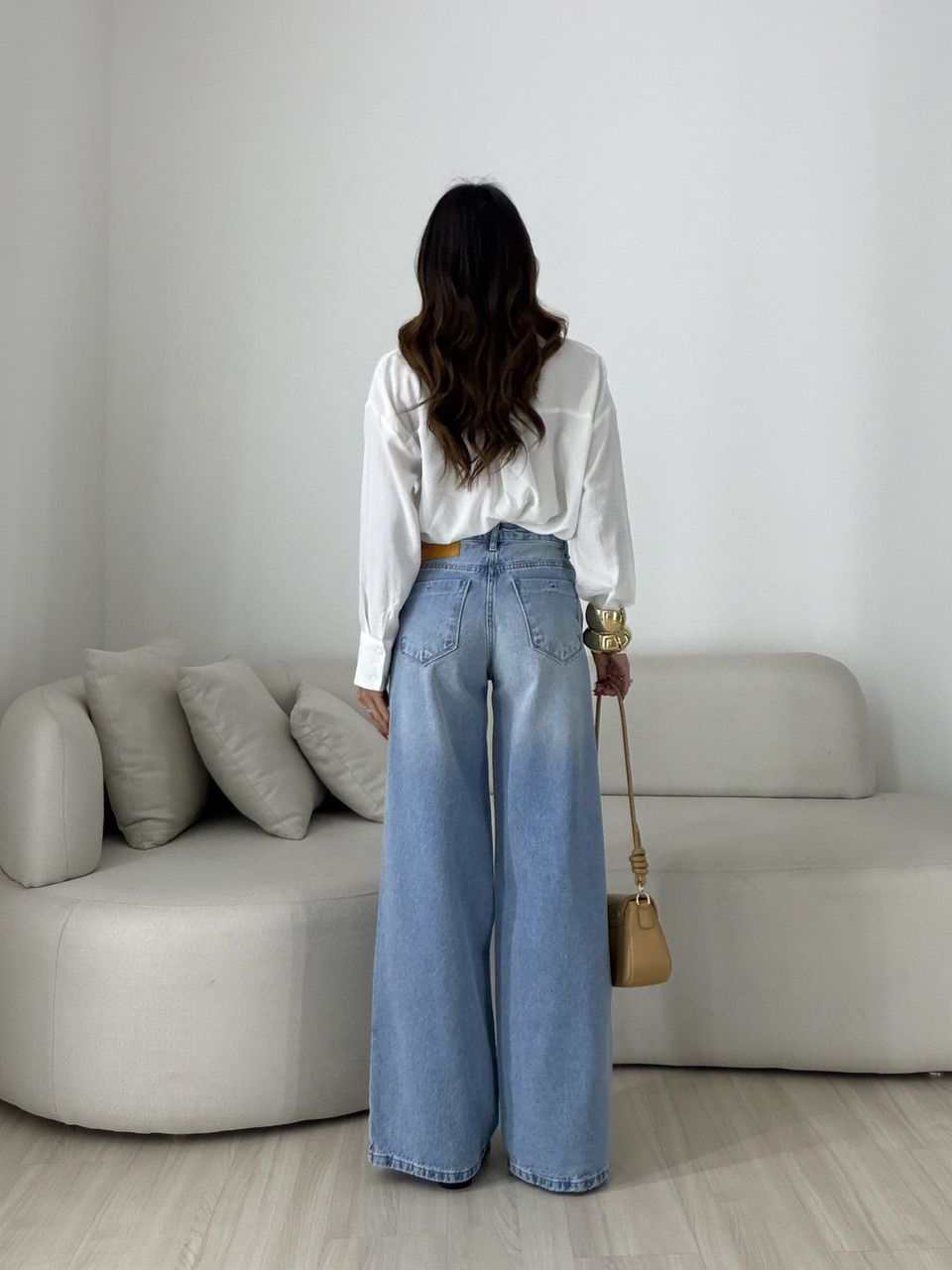 CALÇA LAVÍNIA RELAXED JEANS CLARO