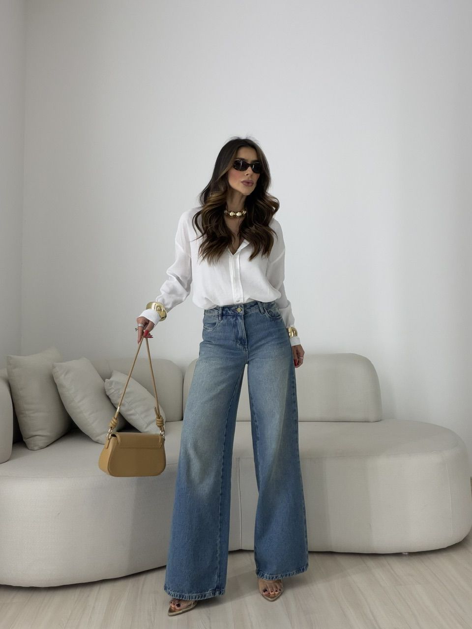 CALÇA LAVÍNIA RELAXED JEANS ESCURO