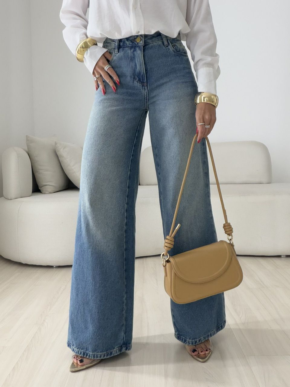 CALÇA LAVÍNIA RELAXED JEANS ESCURO