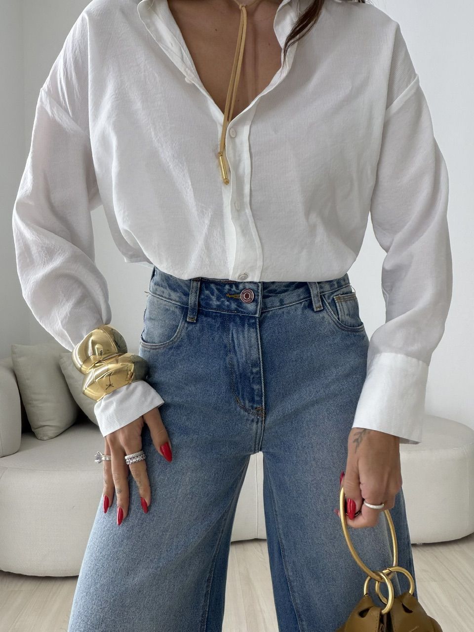 CALÇA LAVÍNIA RELAXED JEANS MÉDIO
