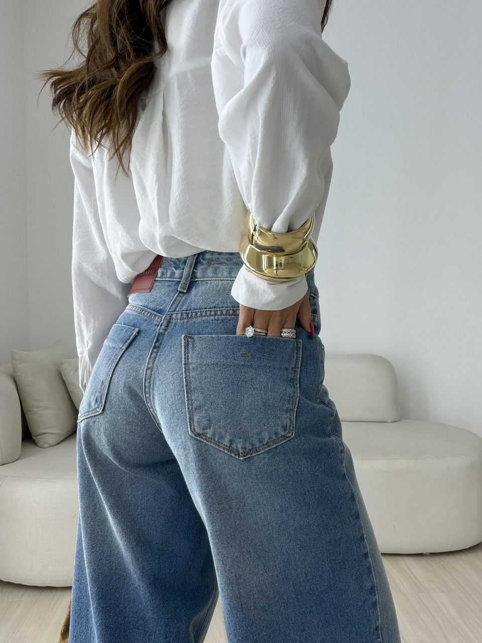 CALÇA LAVÍNIA RELAXED JEANS MÉDIO