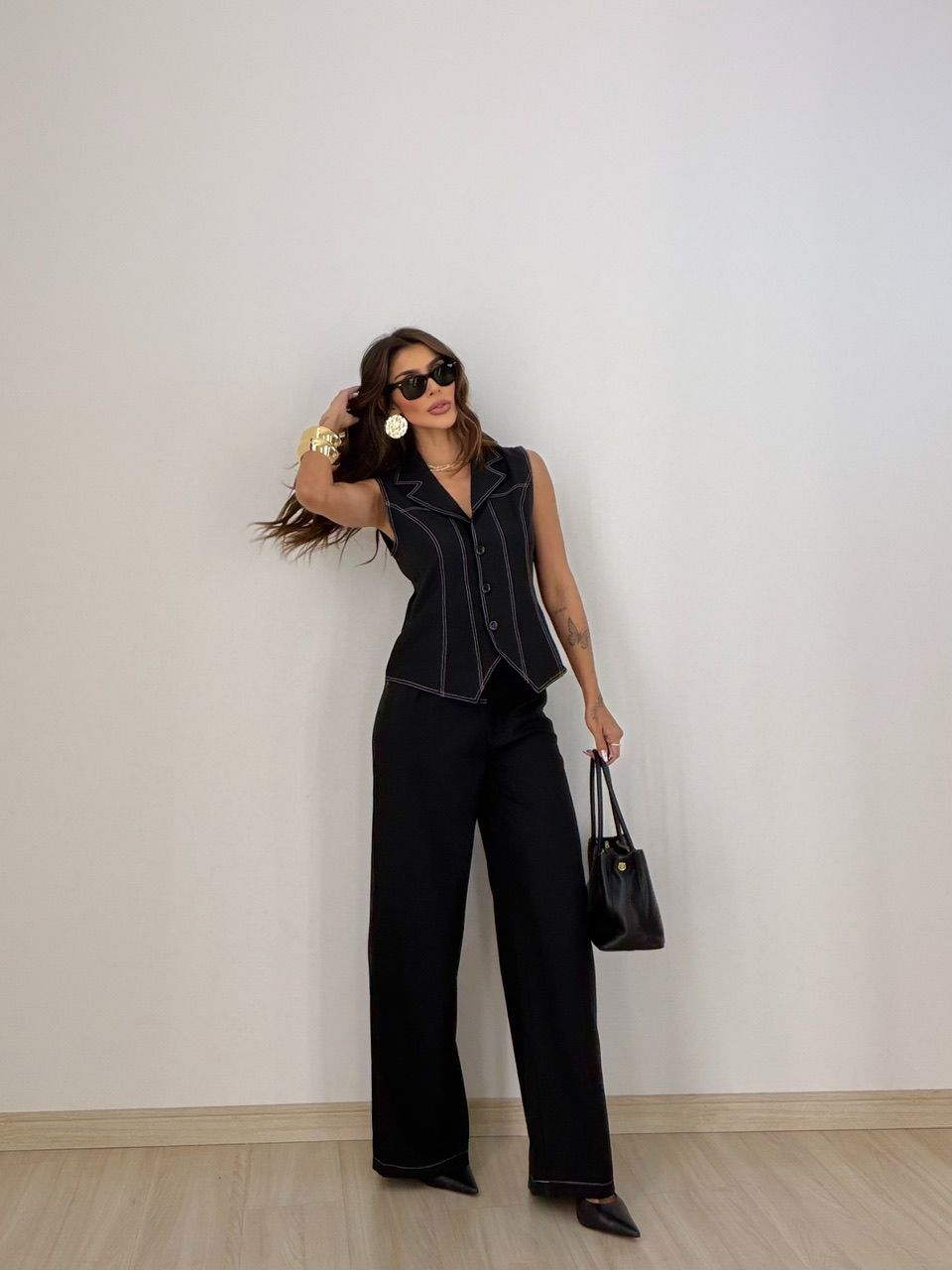 CONJUNTO LAISA 02 COLETE PRETO