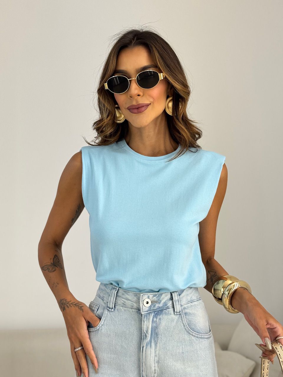 BLUSA MARIANE MUSCLE AZUL