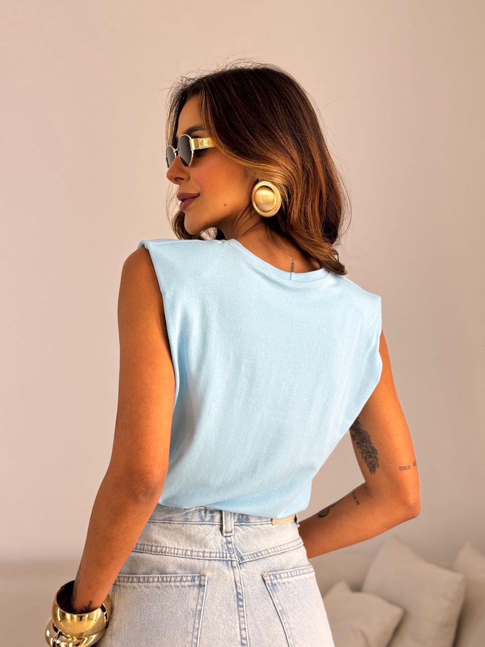 BLUSA MARIANE MUSCLE AZUL