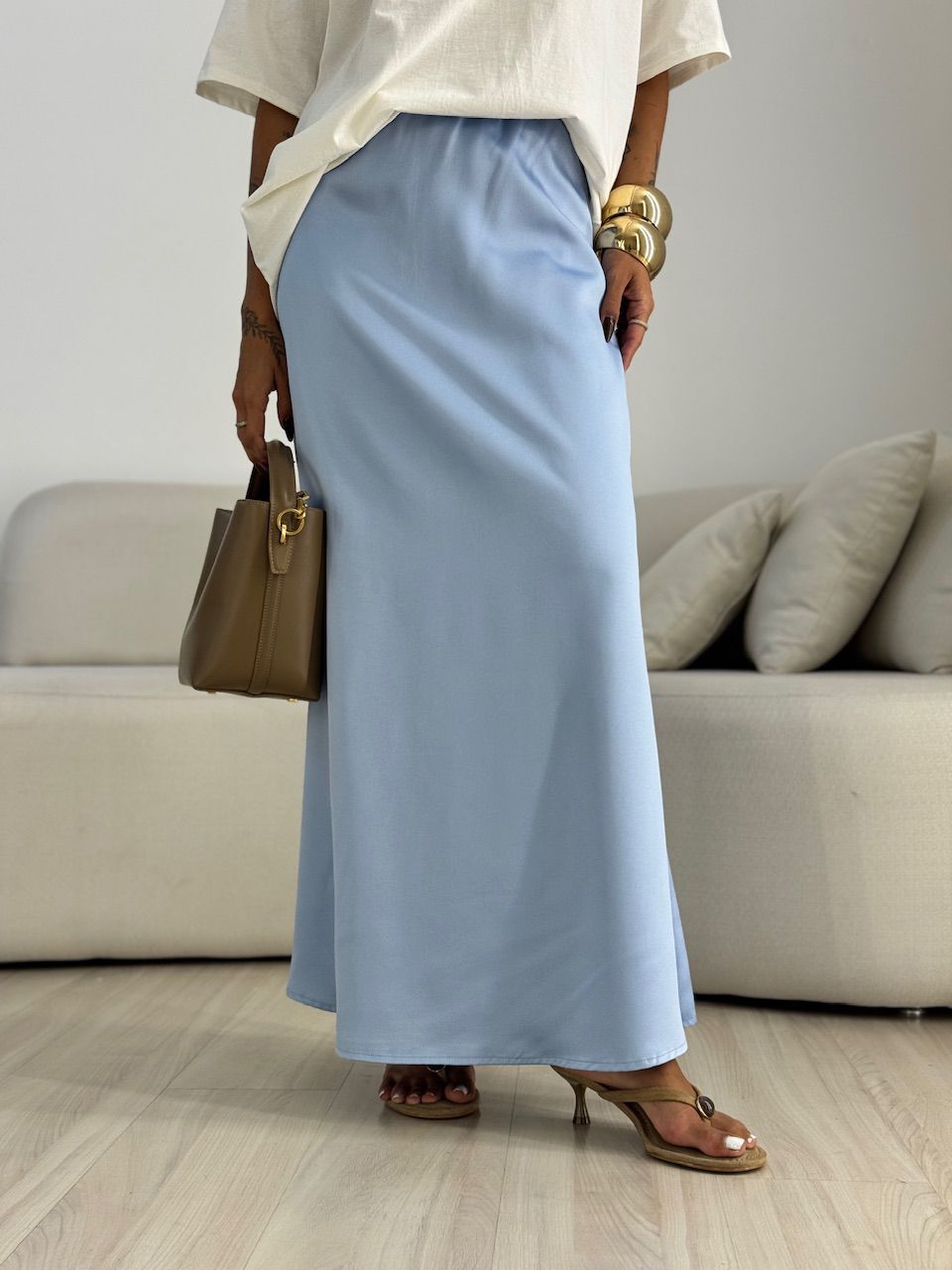 SAIA BIANCA ACETINADA AZUL - 0071150109 - CAROLLA FERRARO