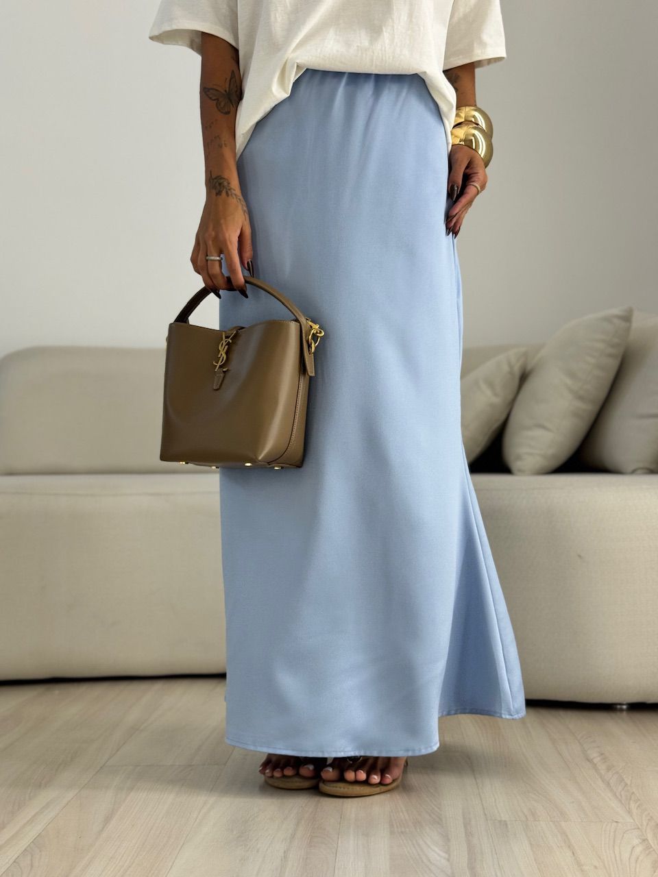 SAIA BIANCA ACETINADA AZUL