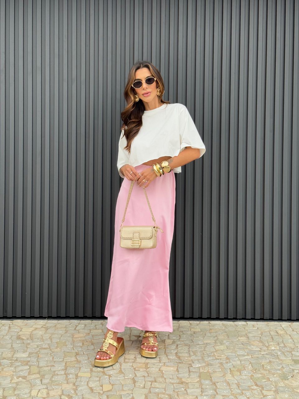 SAIA BIANCA ACETINADA ROSA