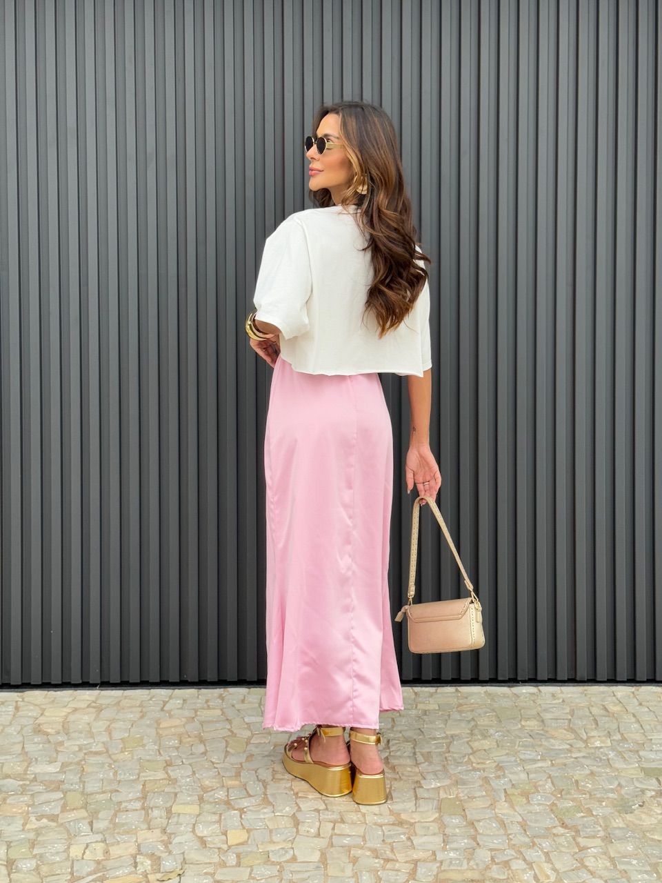 SAIA BIANCA ACETINADA ROSA