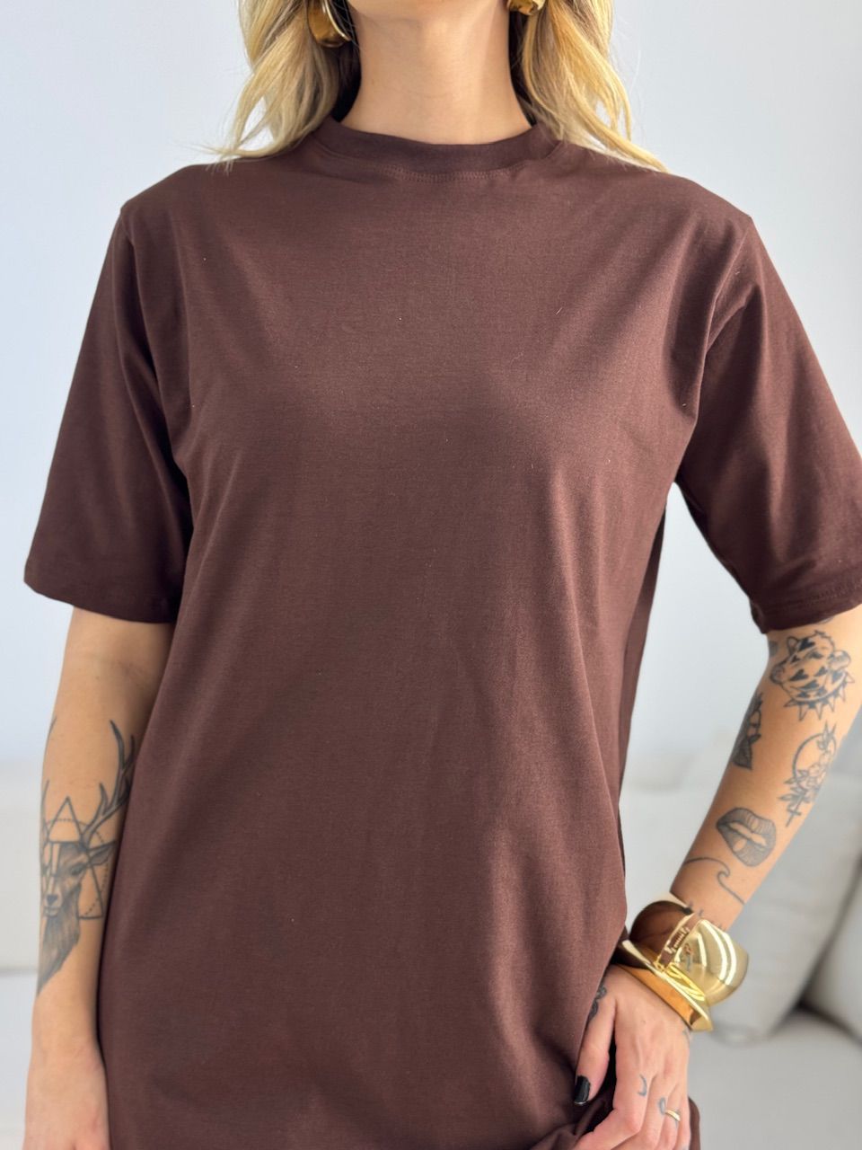 VESTIDO LILIANE CF MIDI MARROM