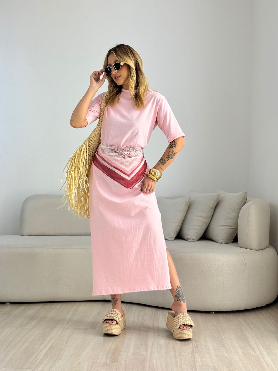 VESTIDO LILIANE CF MIDI Rosa