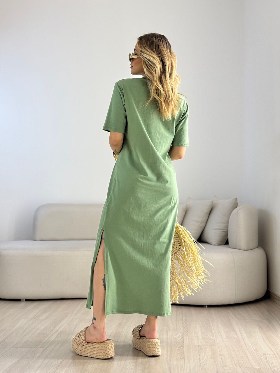 VESTIDO LILIANE CF MIDI VERDE