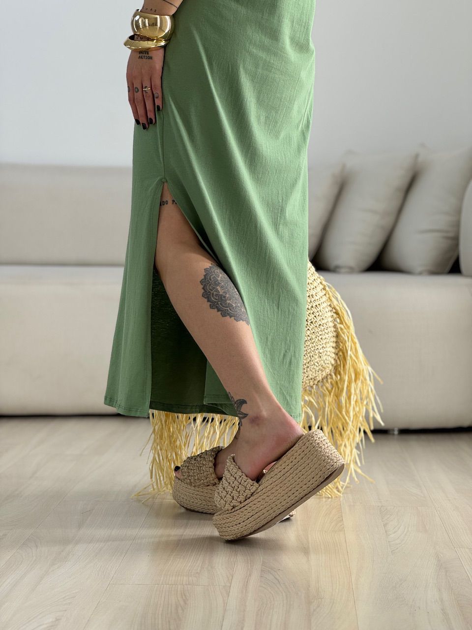 VESTIDO LILIANE CF MIDI VERDE