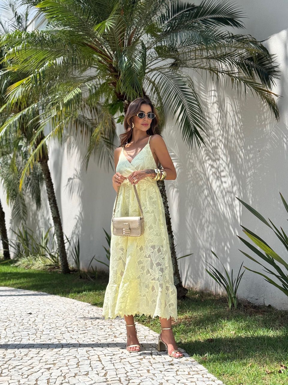 VESTIDO CRISTAL RENDA YELLOW BUTTER