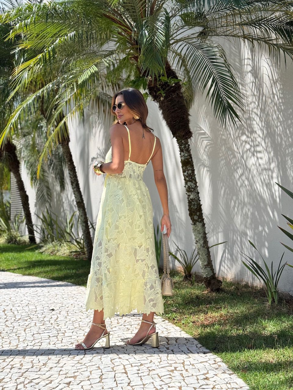 VESTIDO CRISTAL RENDA YELLOW BUTTER