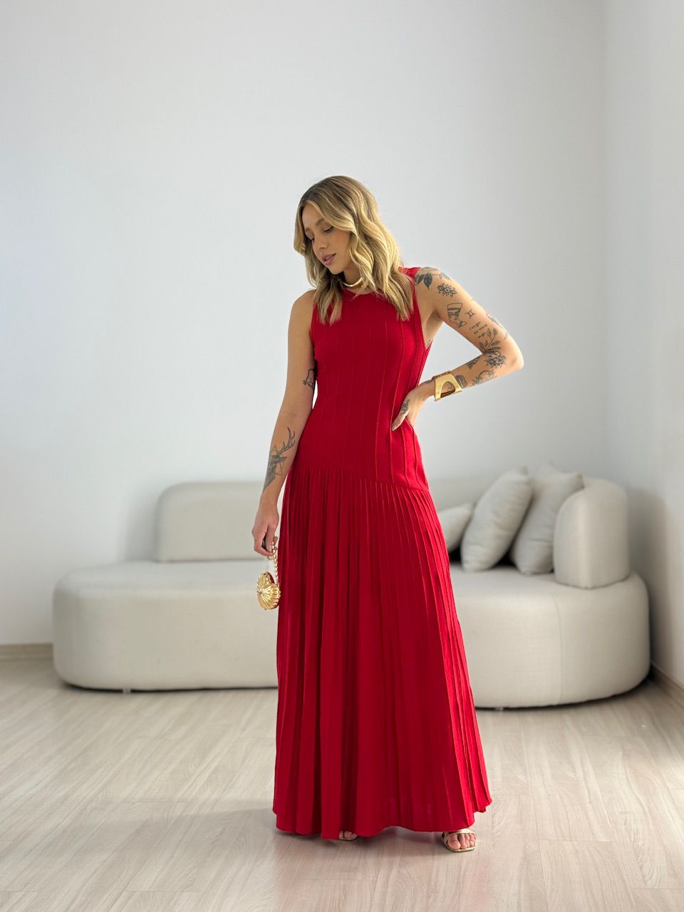 VESTIDO DAFNE TRICOT VERMELHO