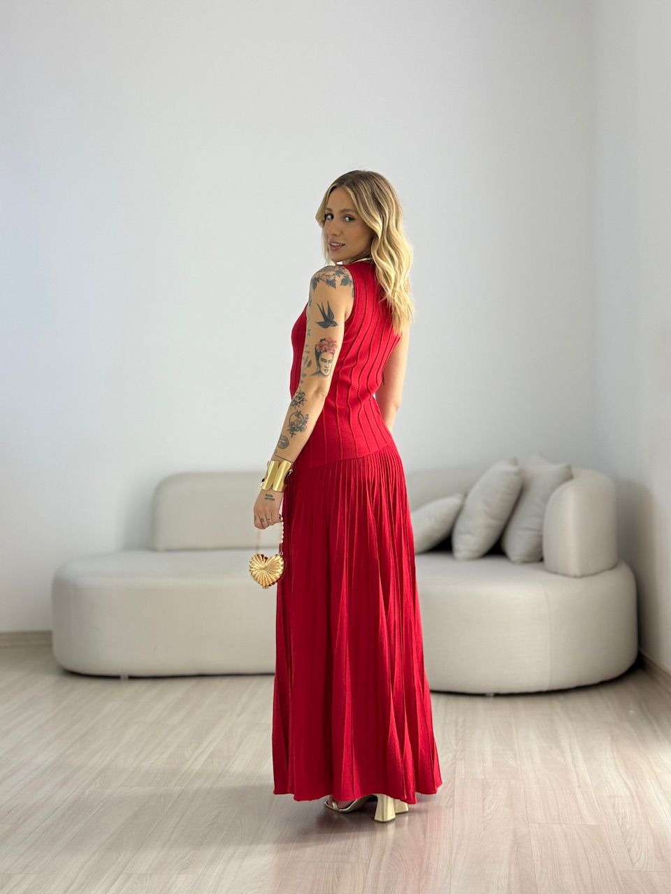 VESTIDO DAFNE TRICOT VERMELHO