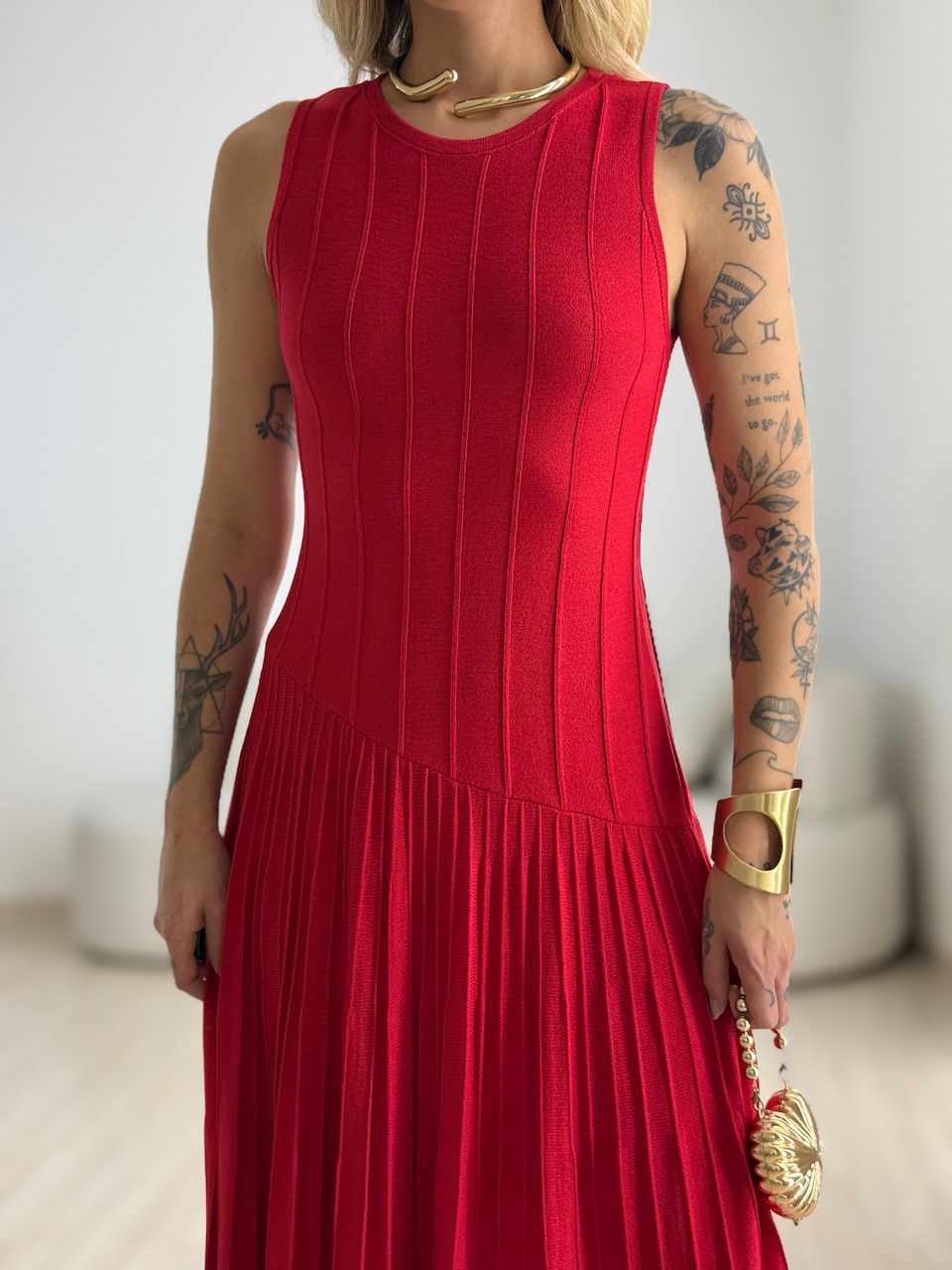 VESTIDO DAFNE TRICOT VERMELHO