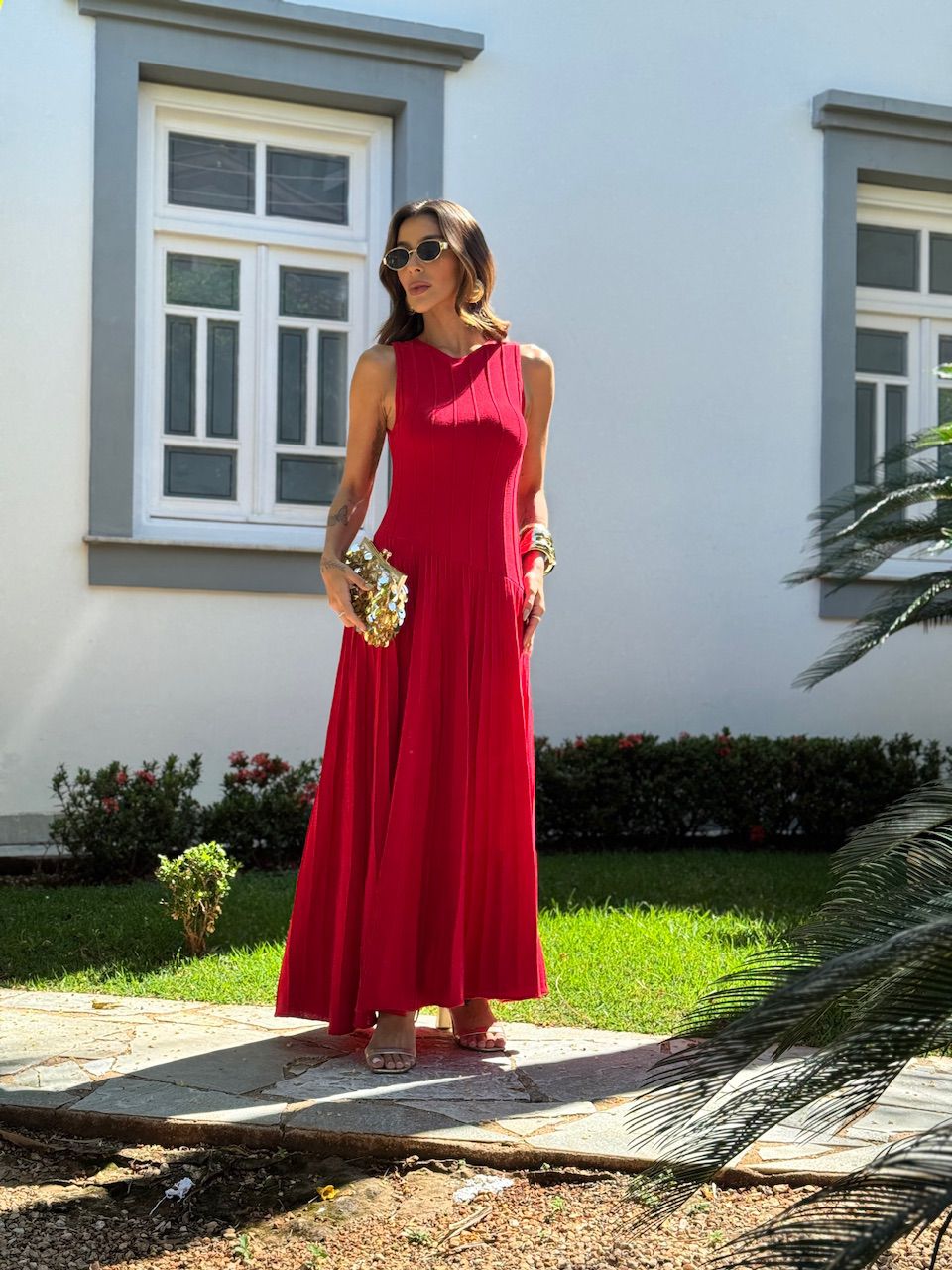 VESTIDO DAFNE TRICOT VERMELHO