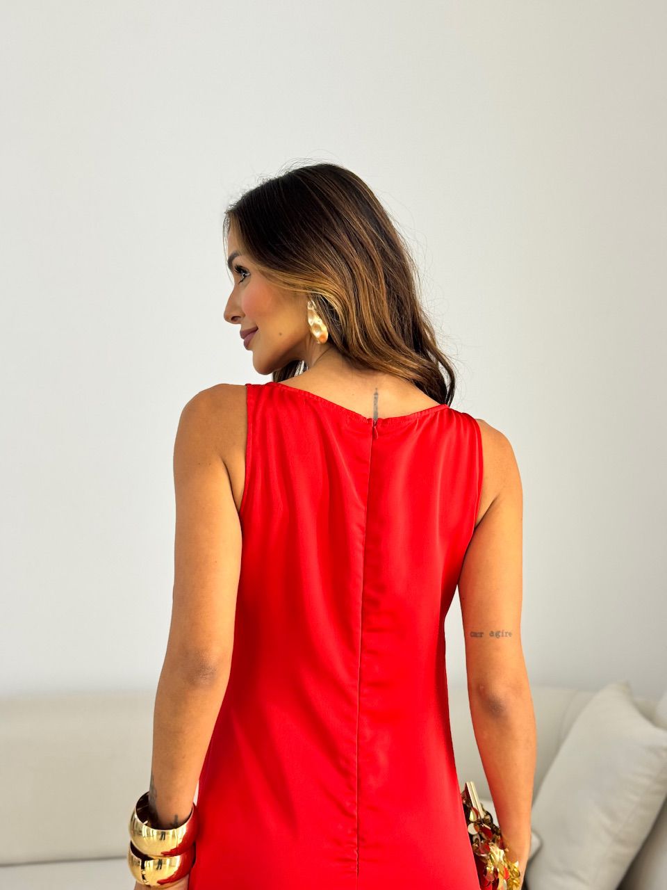 VESTIDO IARA CURTO BABADO VERMELHO