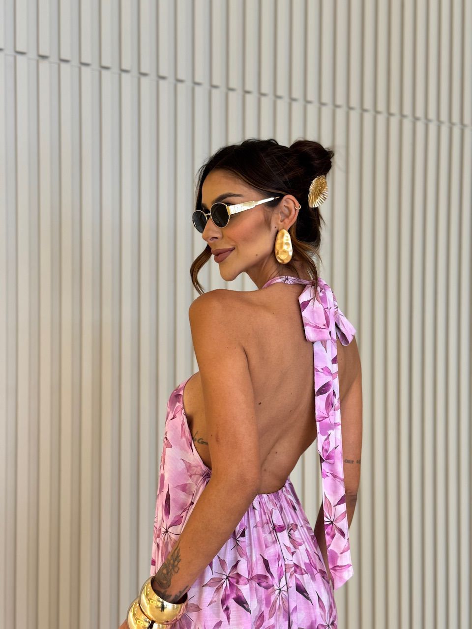 VESTIDO MARCELI ESTAMPADO ROSA