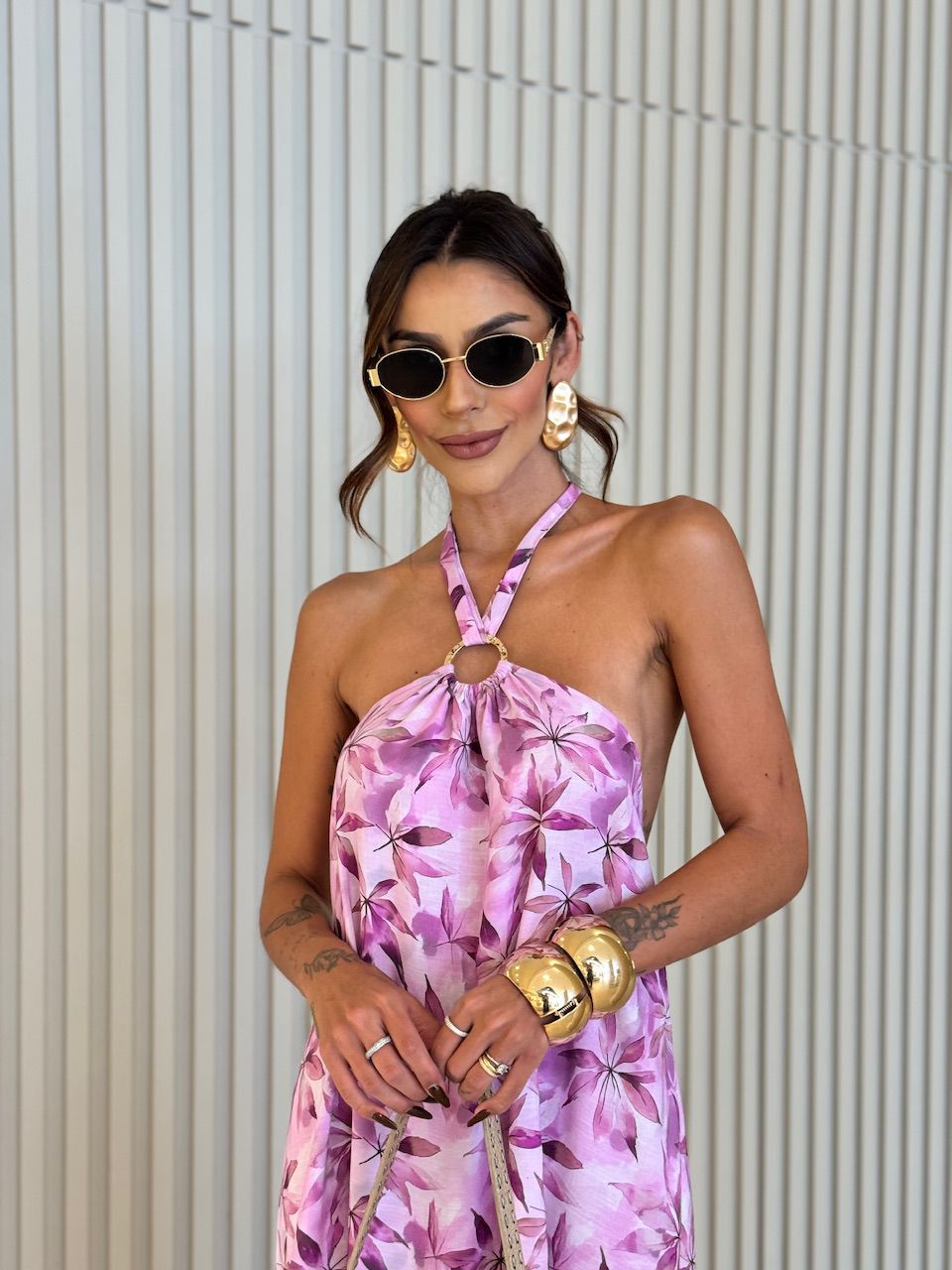 VESTIDO MARCELI ESTAMPADO ROSA