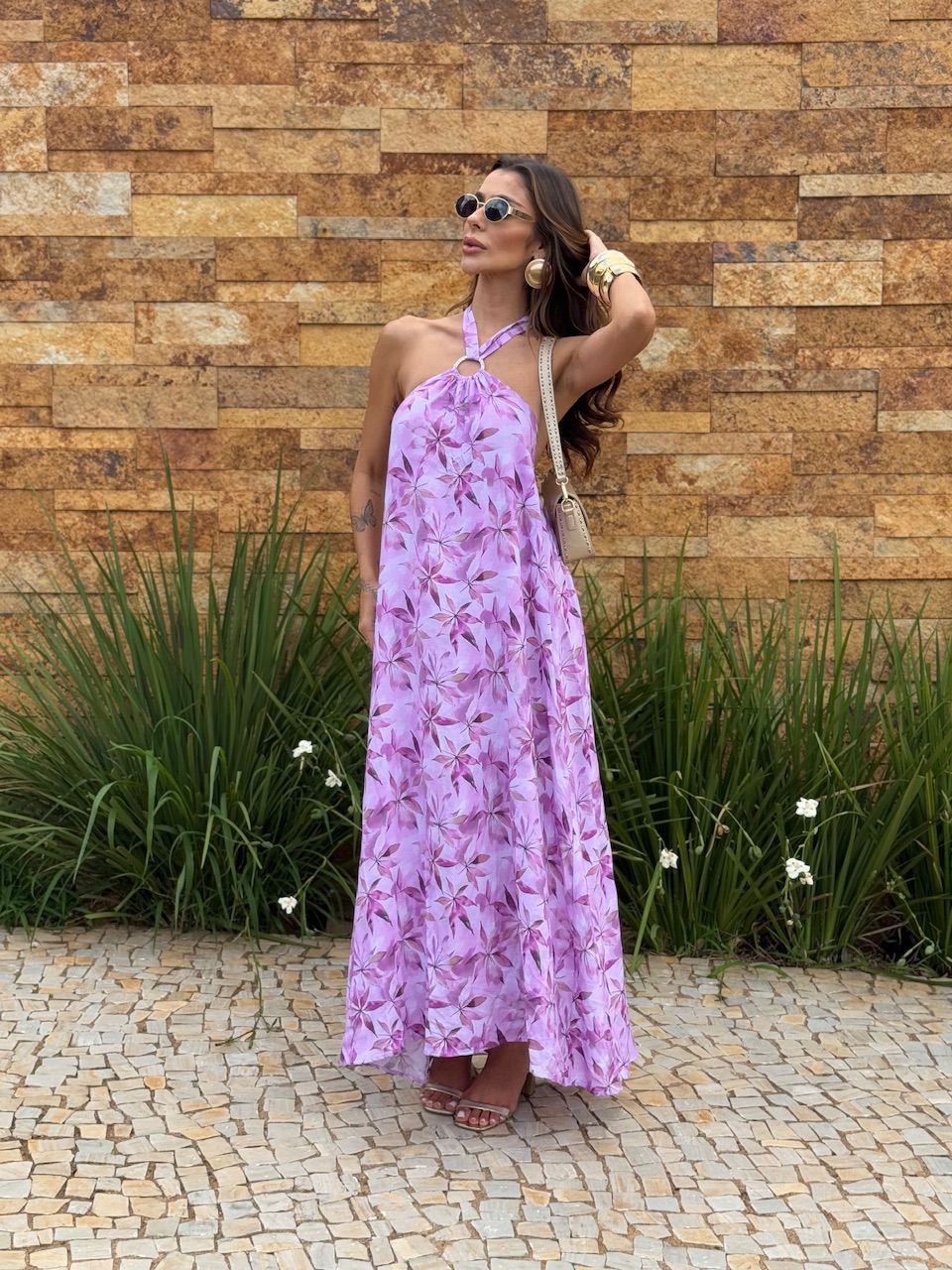 VESTIDO MARCELI ESTAMPADO ROSA