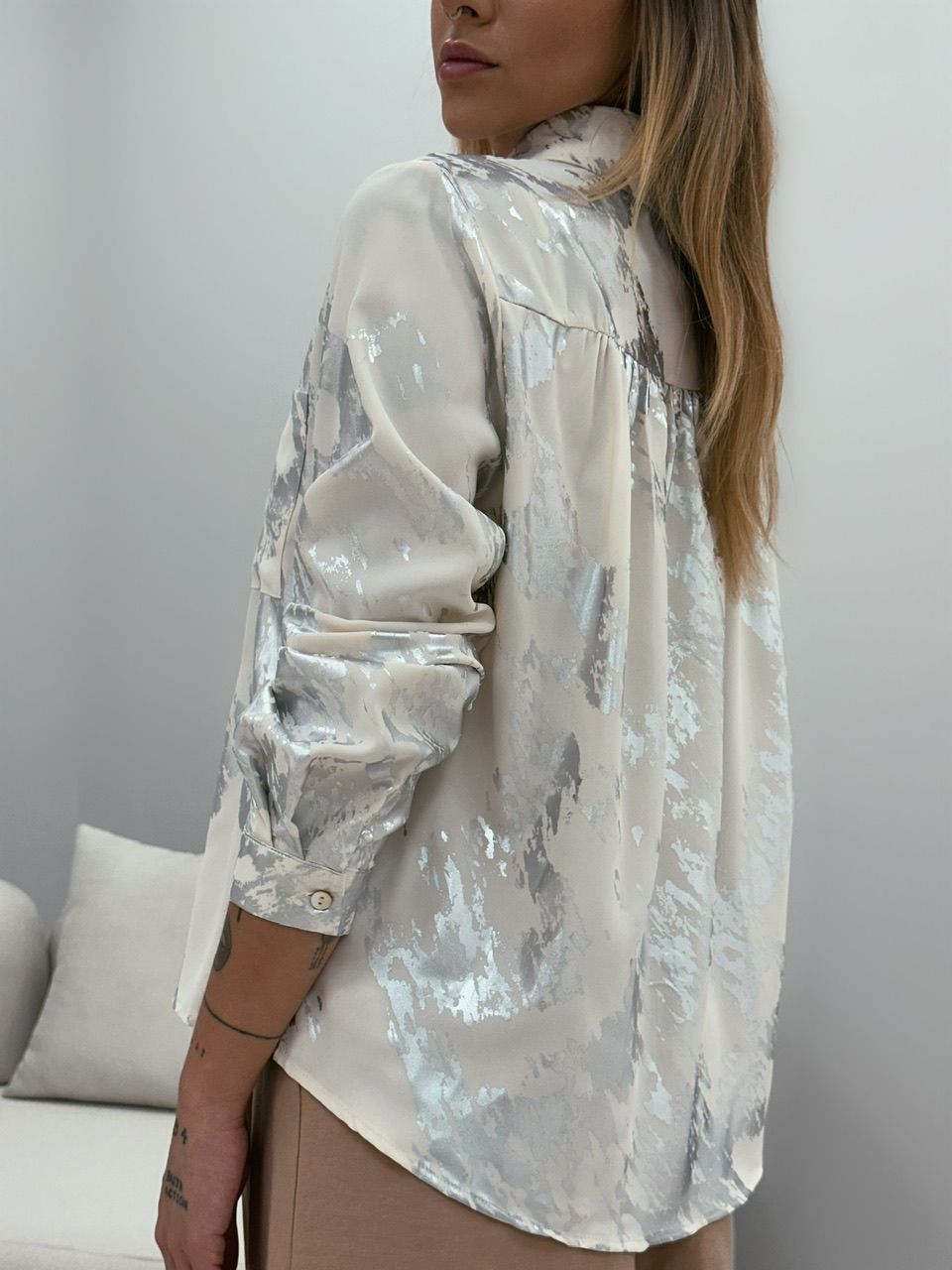 Camisa metalizada discount