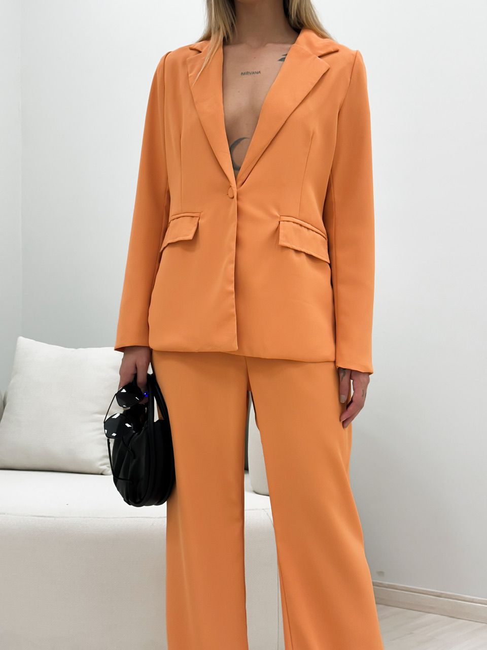 CONJUNTO BLAZER COM CALÇA LARANJA